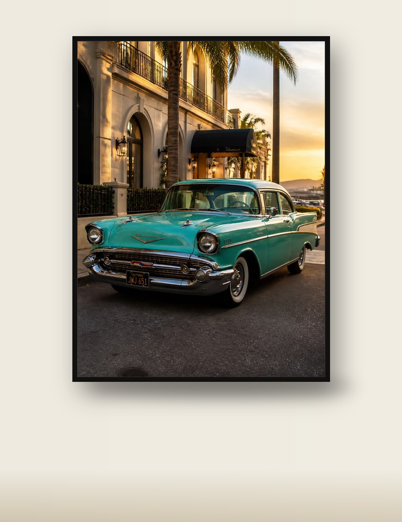 Chevrolet Bel Air Poster – Turquoise Classic Car Wall Art