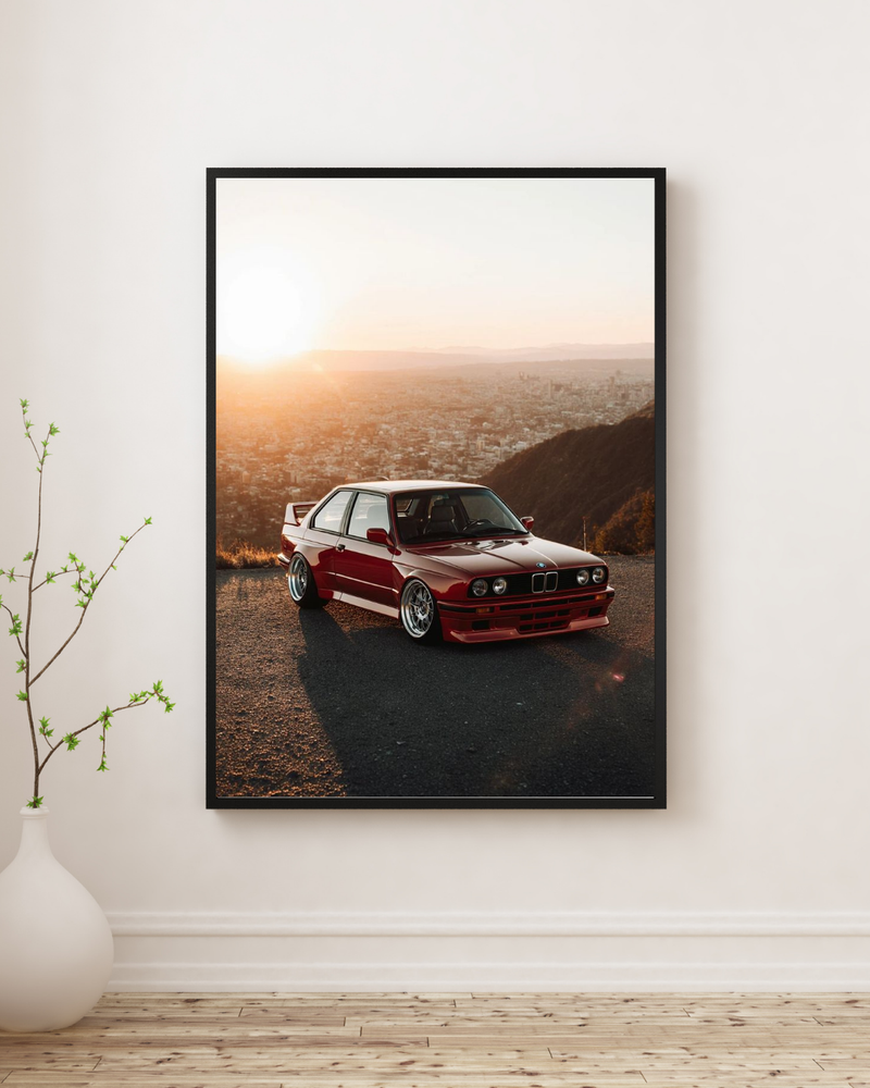 BMW M3 E30 Poster – Red Car Wall Art