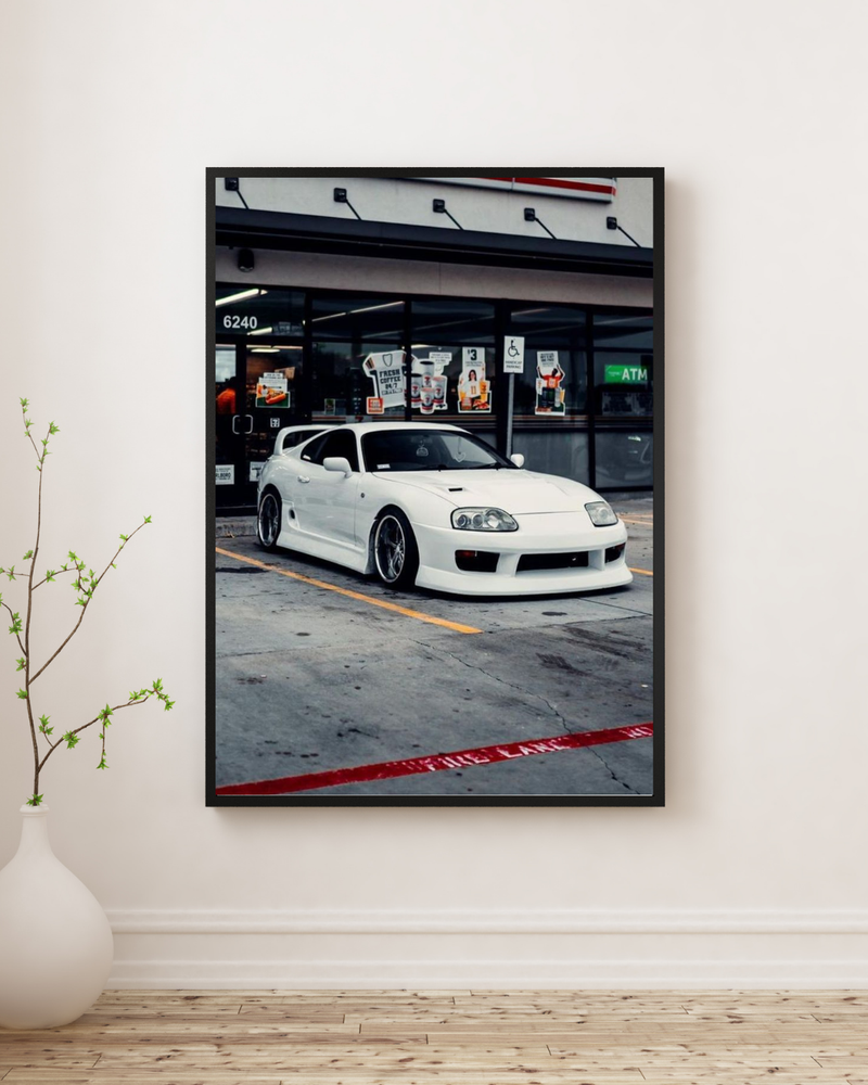Toyota Supra Poster – White JDM Car Wall Art