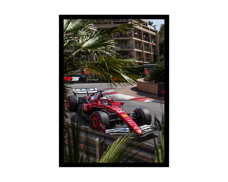 Ferrari Monaco Palms Poster – F1 Car Wall Art