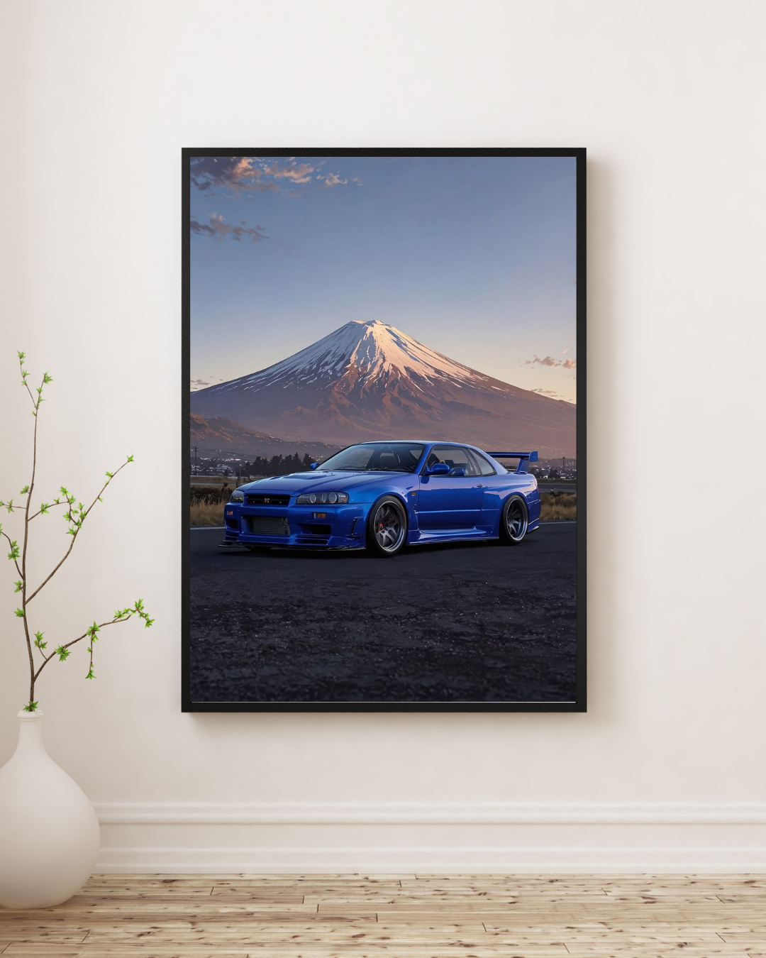 Nissan Skyline poster - mountain JDM car wall art