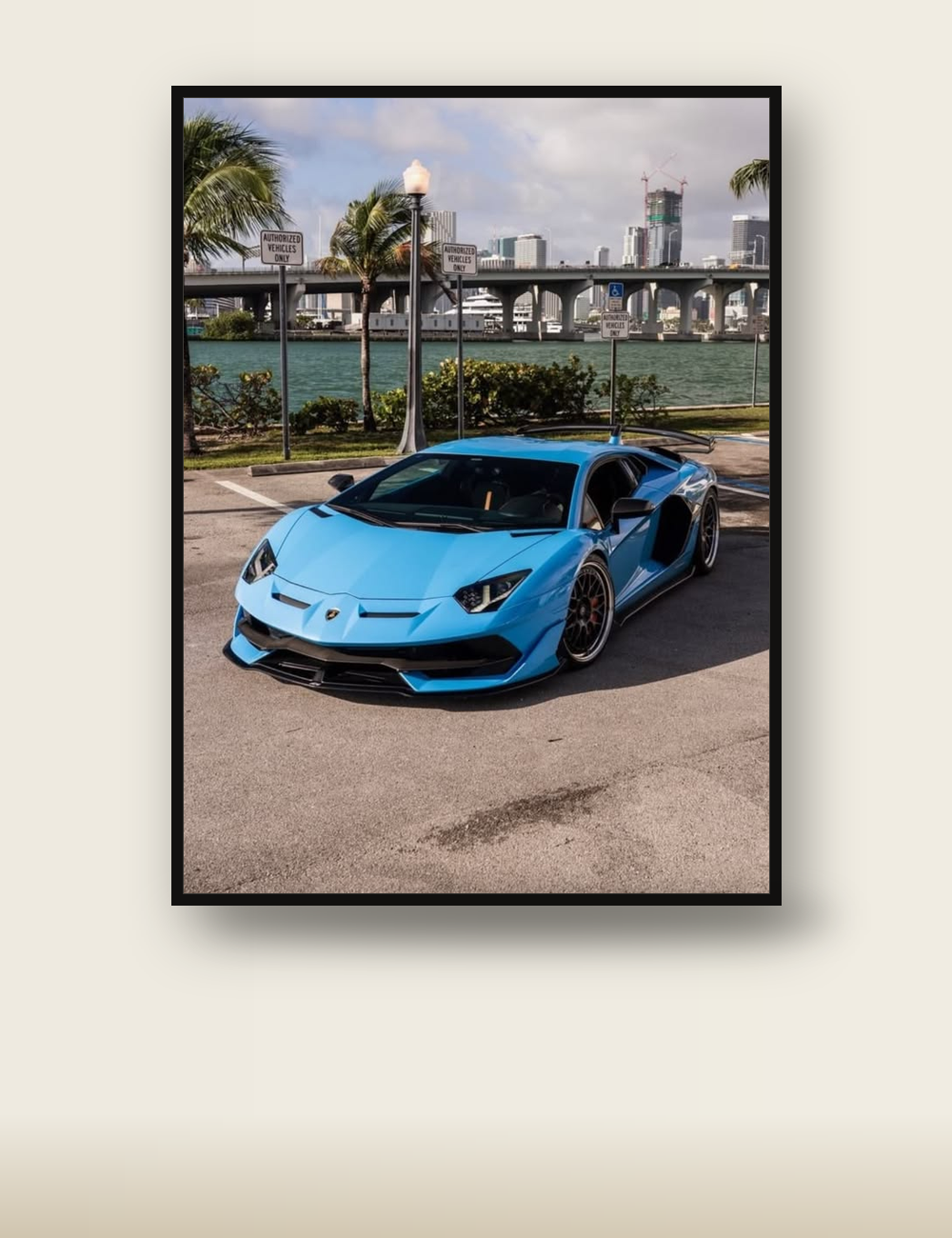 Lamborghini Aventador poster - Miami supercar wall art