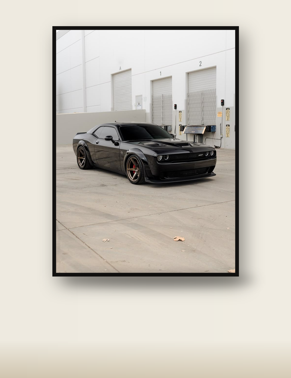 Dodge Challenger SRT poster - black muscle car wall art