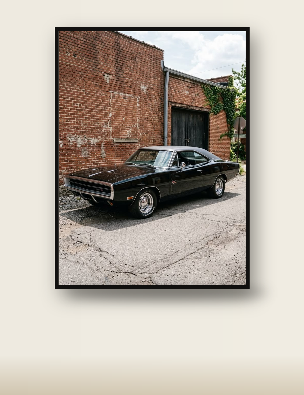 Dodge Charger R/T poster - black muscle car wall art