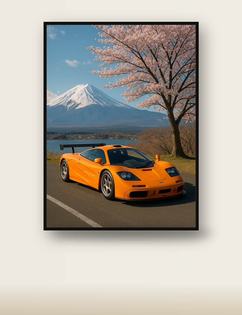 McLaren F1 Poster – Orange Supercar Wall Art