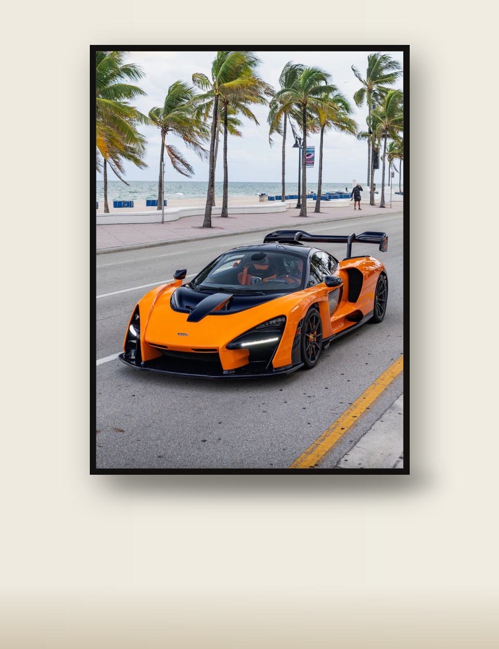McLaren Senna poster - orange supercar wall art