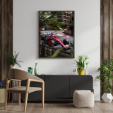 Ferrari Monaco Palms Poster – F1 Car Wall Art