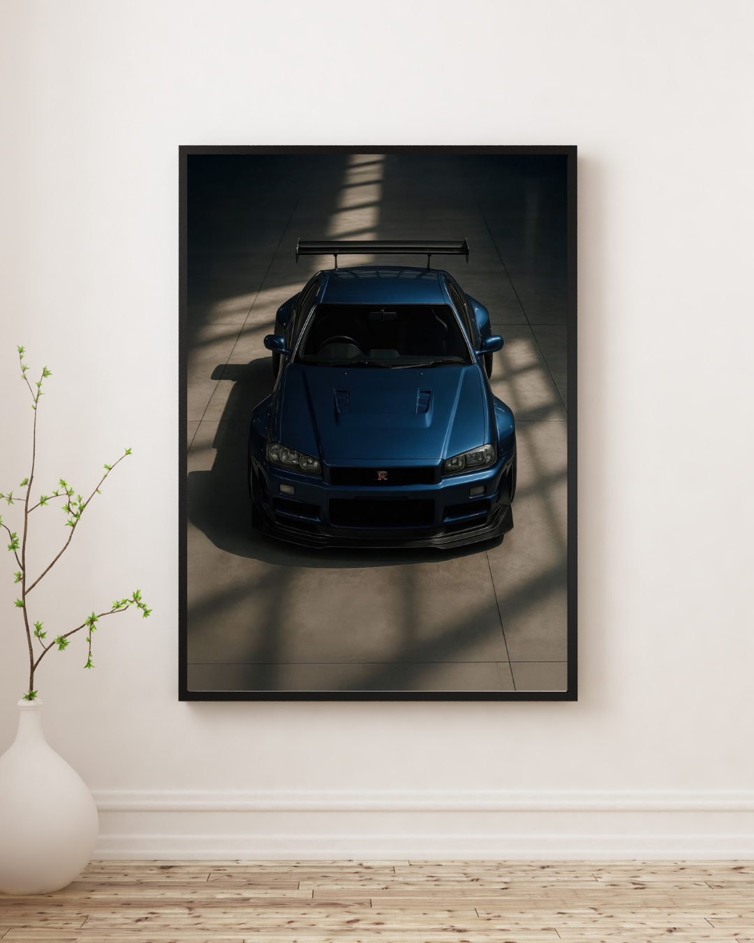 Nissan Skyline poster - blue JDM car wall art