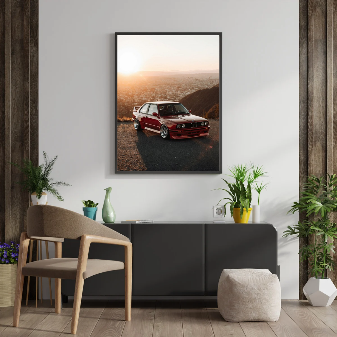 BMW M3 E30 Poster – Red Car Wall Art