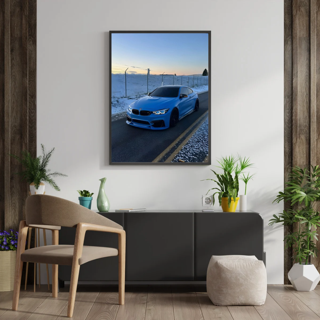 BMW M4 F82 Poster – Blue Car Wall Art