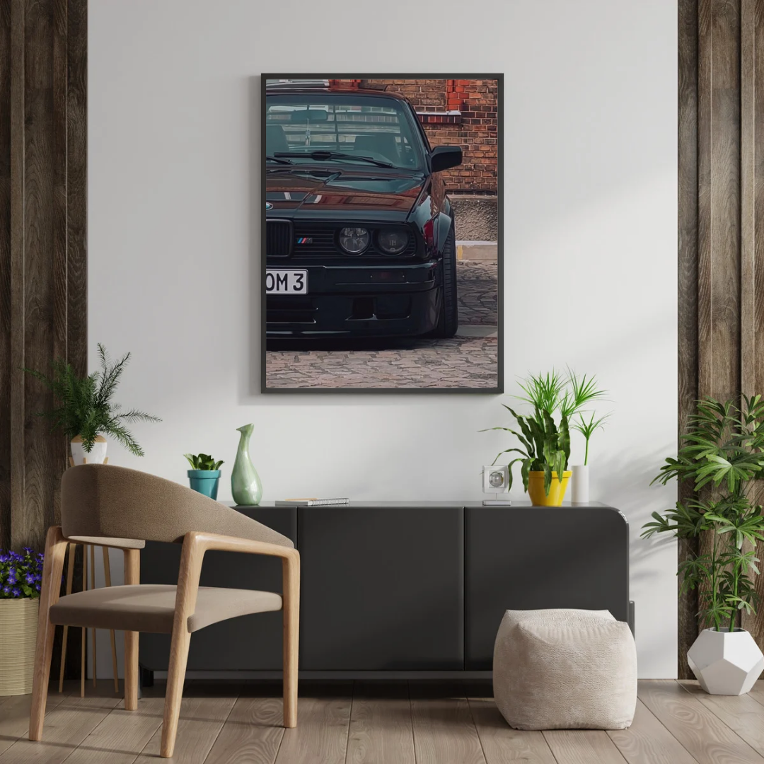 BMW E30 Poster – Black Car Wall Art