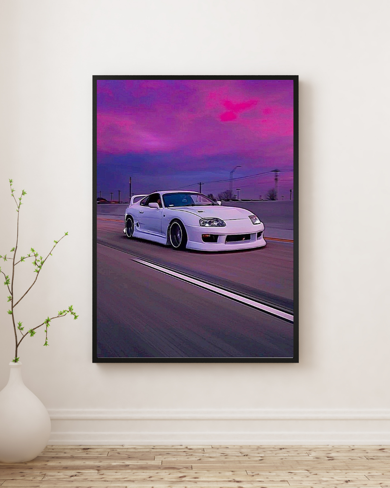 Toyota Supra Sunset Poster – JDM Car Wall Art