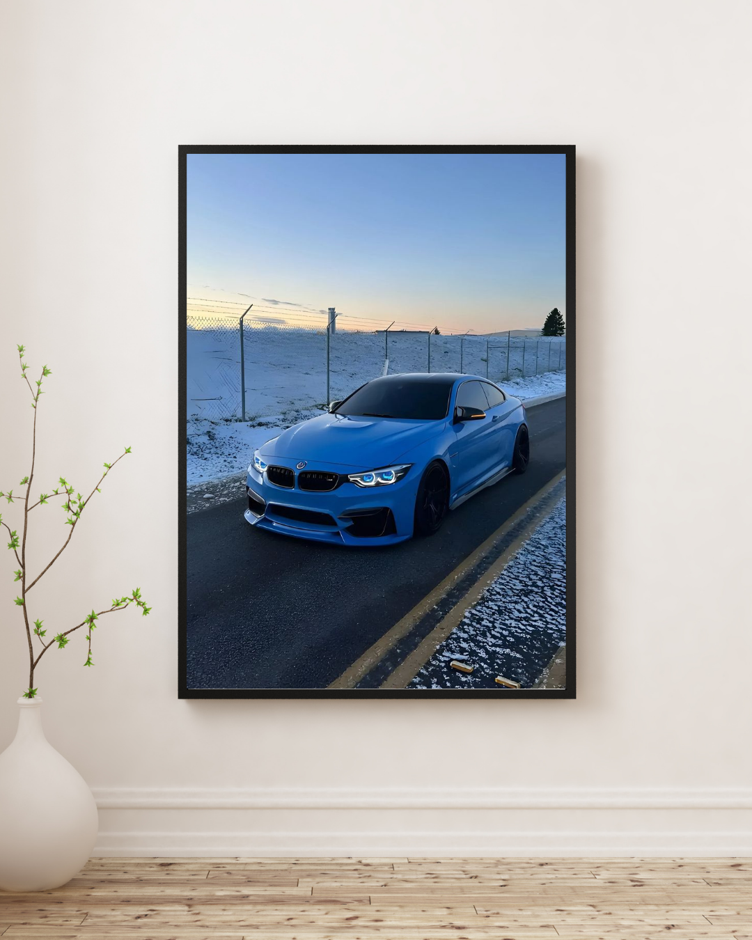 BMW M4 F82 poster - blue car wall art