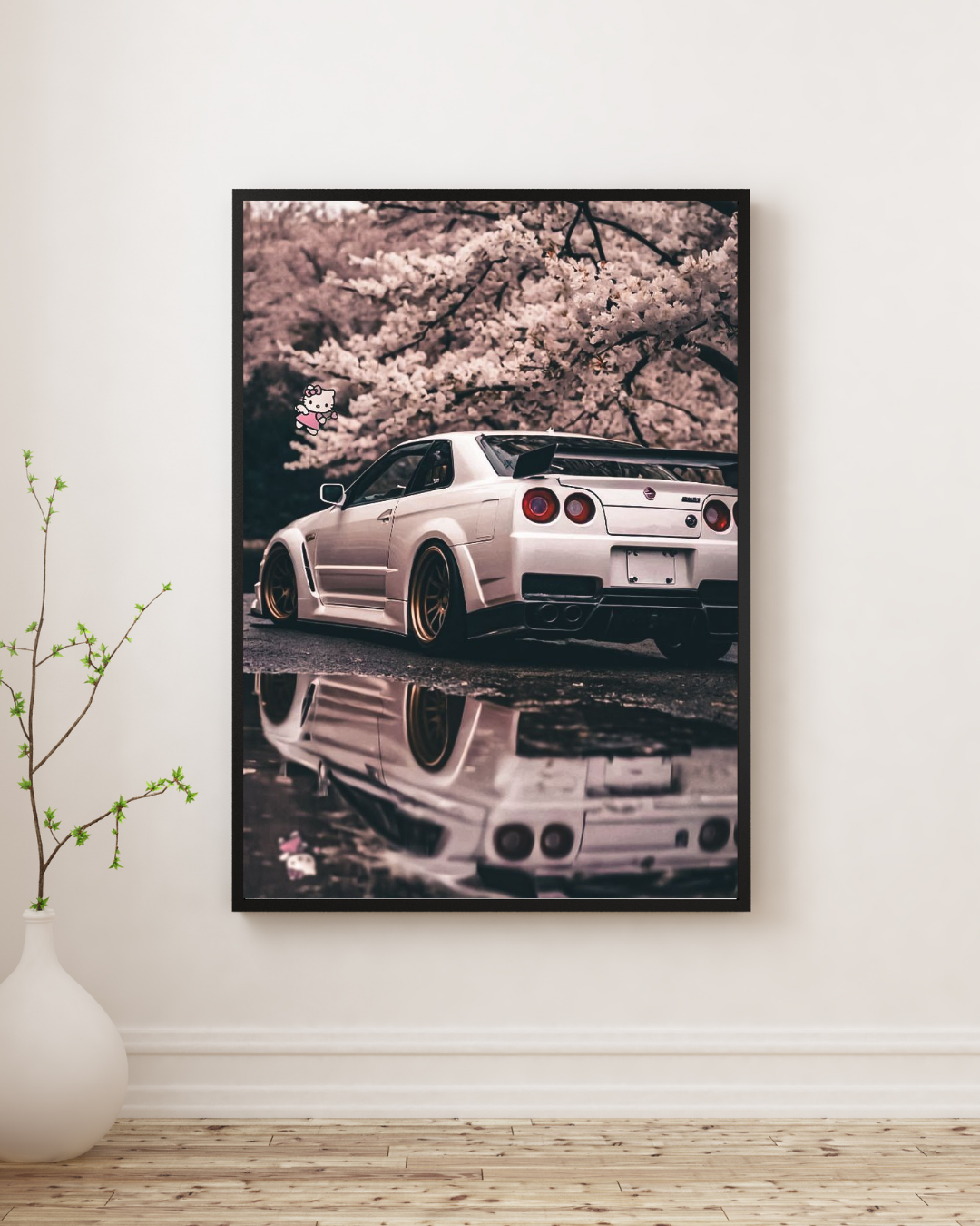 Nissan Skyline poster - white JDM car wall art