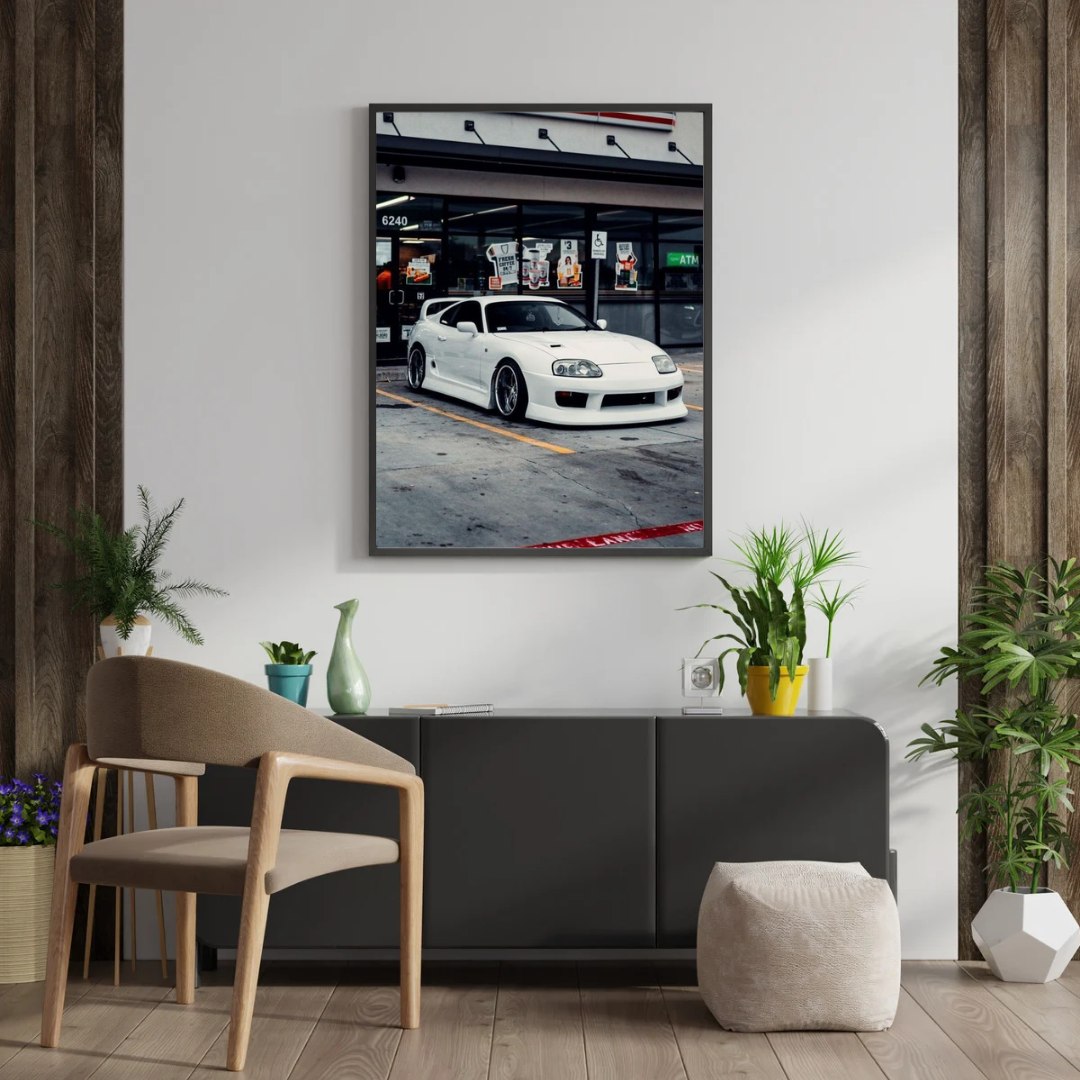 Toyota Supra Poster – White JDM Car Wall Art