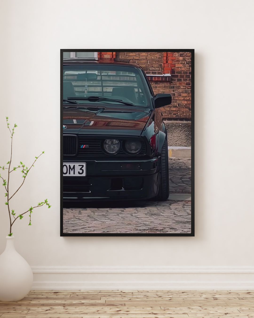 BMW E30 poster - black car wall art