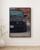 BMW E30 poster - black car wall art
