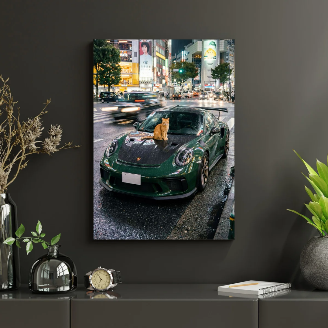 Porsche Poster – Green Supercar Wall Art
