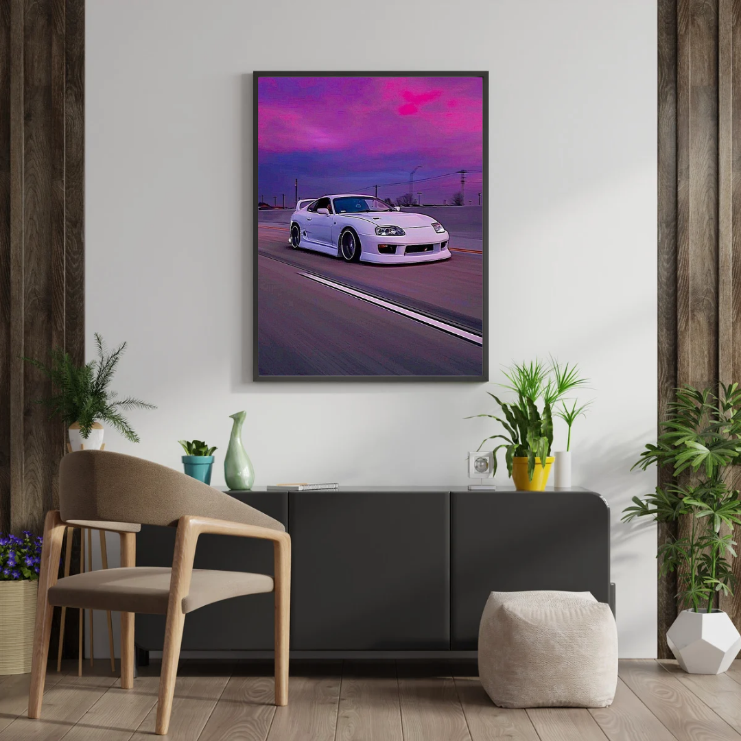 Toyota Supra Sunset Poster – JDM Car Wall Art