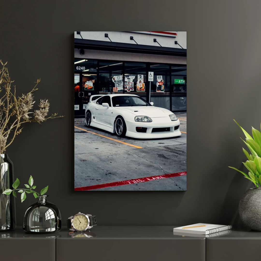 Toyota Supra Poster – White JDM Car Wall Art
