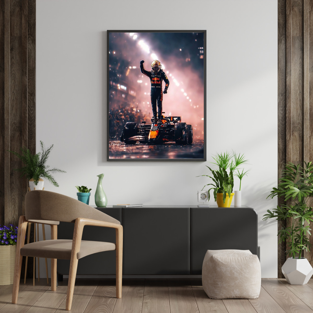 F1 Podium Silhouette Poster – Formula 1 Car Wall Art