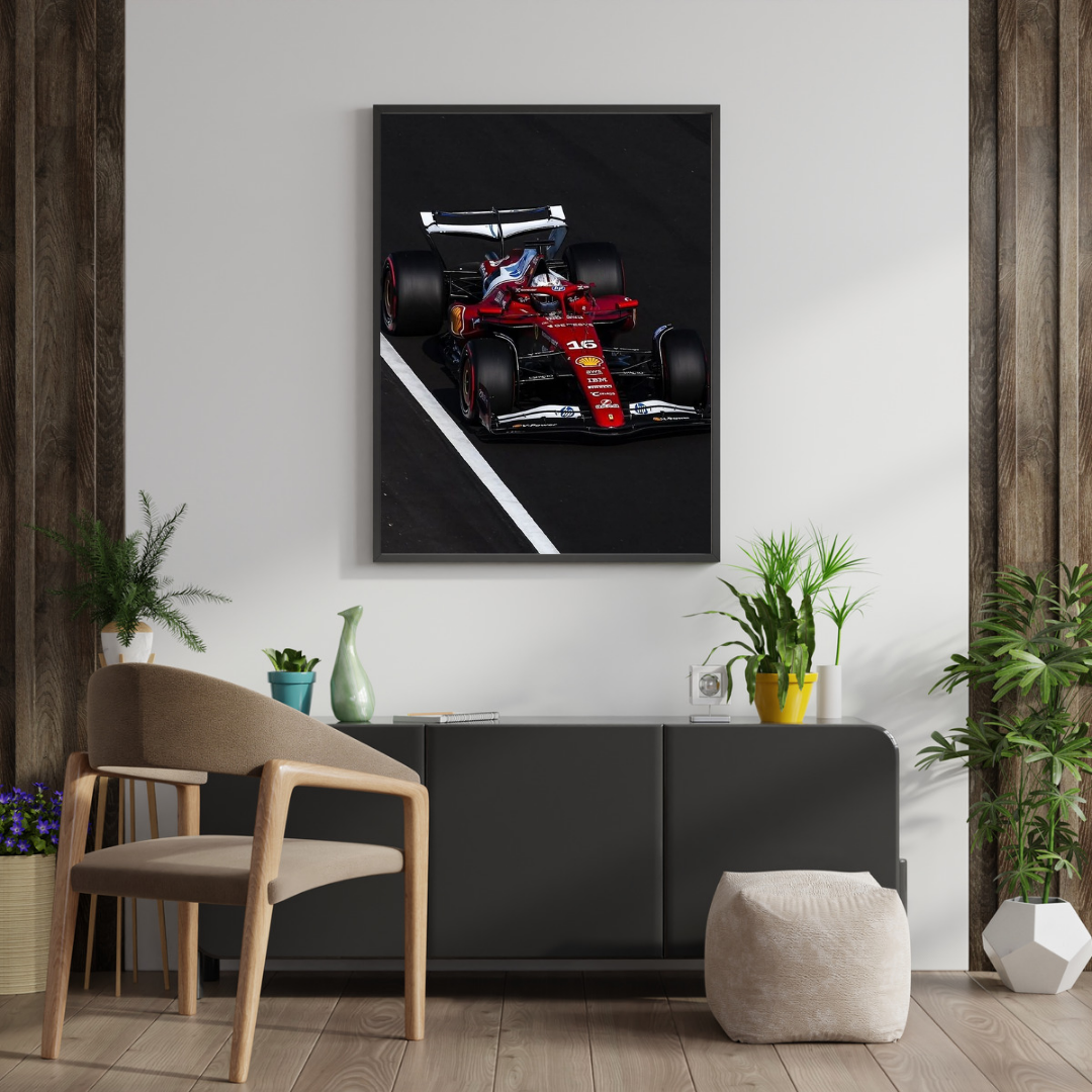 Ferrari Overhead Pit Poster – F1 Car Wall Art