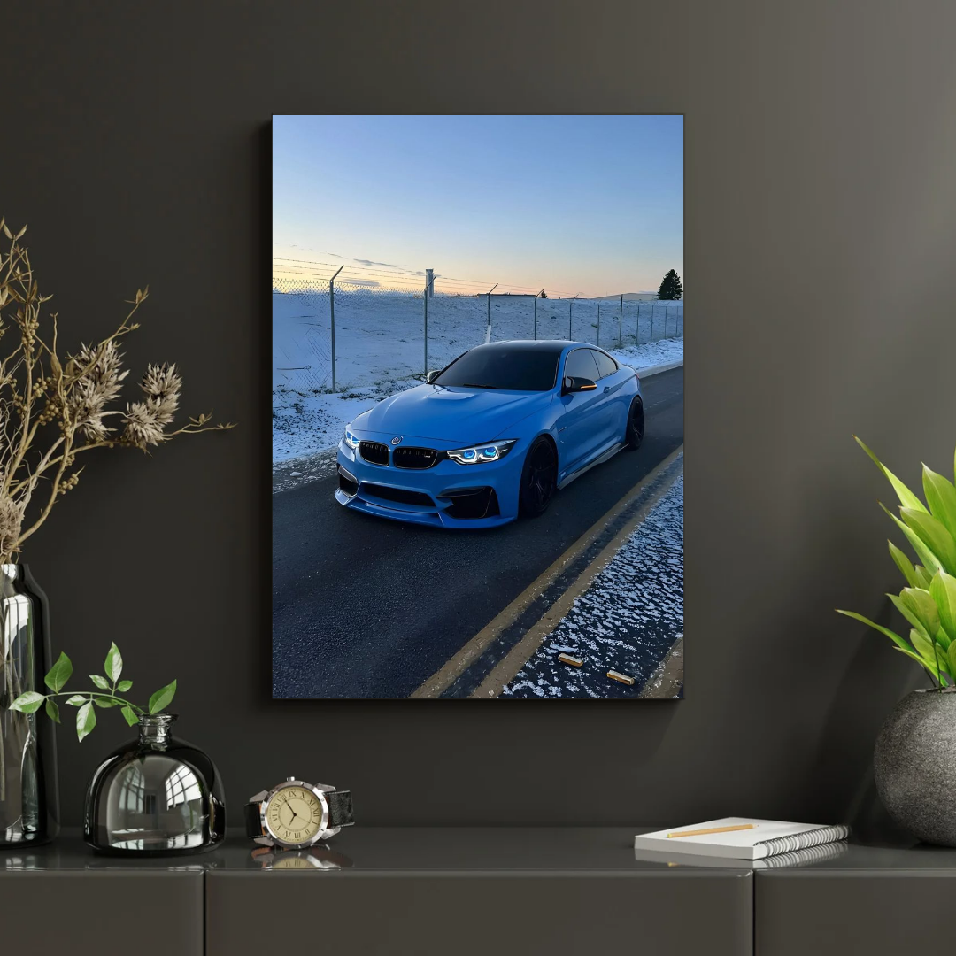 BMW M4 F82 Poster – Blue Car Wall Art
