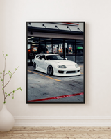 Toyota Supra poster - white JDM car wall art