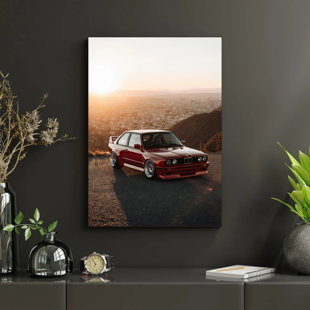BMW M3 E30 Poster – Red Car Wall Art