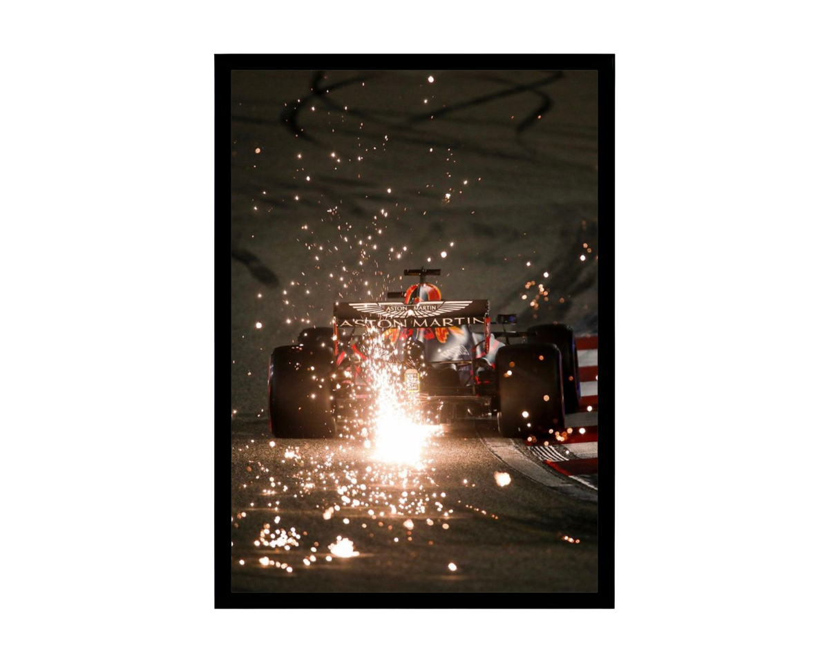 F1 Sunset Sparks Poster – Motorsport Car Wall Art